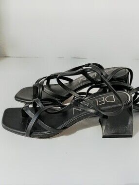 Deltan Ankle Wrap Strappy Block Heel Size 7.5  - Women's